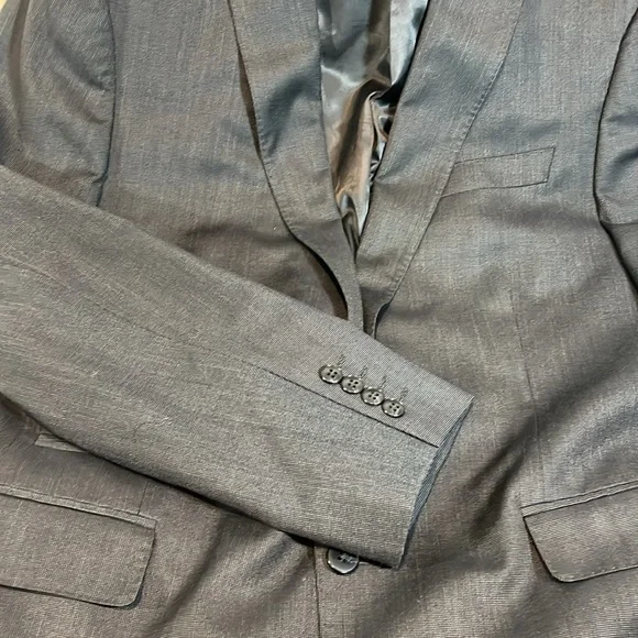 J. Ferrar Mens wool blazer slim dark gray